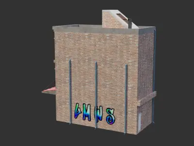 Commercial Building - Low Poly - Game Ready - PBR Low-poly 3D model