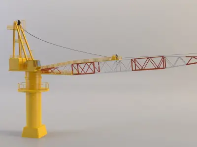 Ship cranes Low-poly 3D model