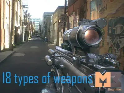 Animated Hands and Weapons Pack Low-poly 3D model