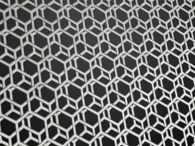 Hexagonal Wire Mesh Metal Plate PBR Seamless Texture