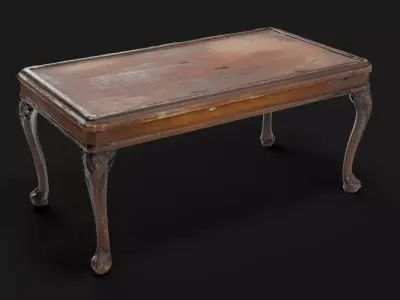 Antique Wooden Coffee Table 3D model