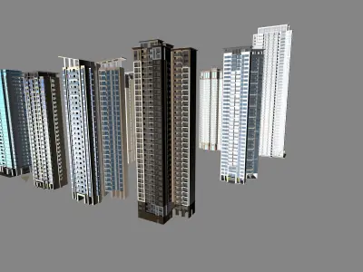 Buildings City building industrial park commercial housing 3D model V13