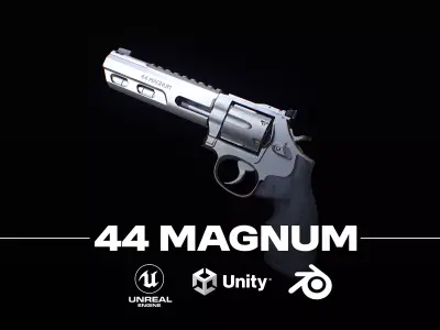 686 Competitor 44 Mag Low Poly PBR Revolver - FPS Weapon Low-poly 3D model