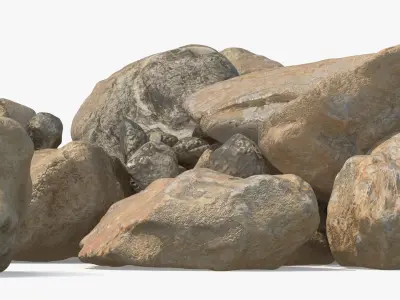 Gravel Stones Pile with Small Pebbles 3D model