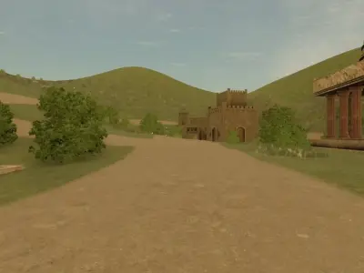 Majestic Hillside Palace Complex 3D model