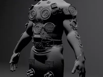 Cyborg character fantasy 007 Free 3D model