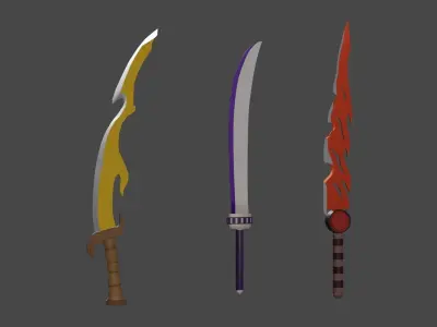 Fantasy Sword Pack Free low-poly 3D model