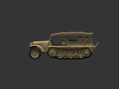 SdKfz 10 Low-poly 3D model