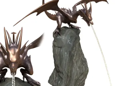 Garden Dragon Fountain - Water Feature 3D model