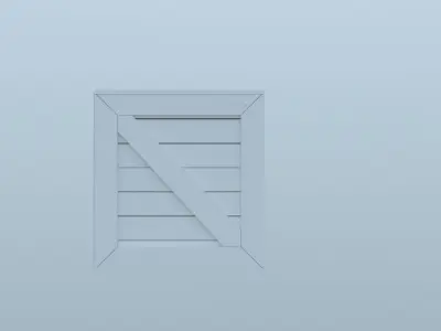 wooden box Low-poly 3D model 6