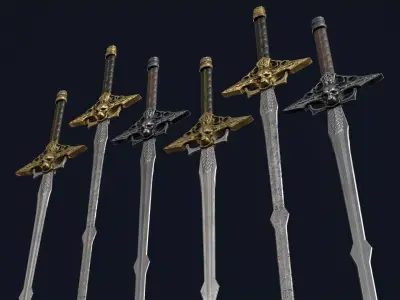 Elven Hunter Sword Low-poly 3D model