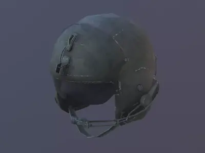Helicopter Pilot Helmet Low-poly 3D model