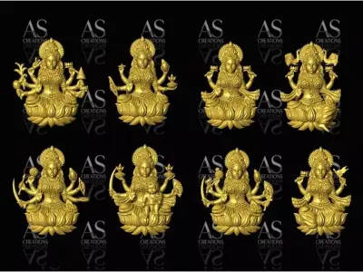 pack of ashta lakshmi premium stl files 3D print model