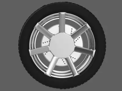 Simple Chrome Wheel 2 3D model