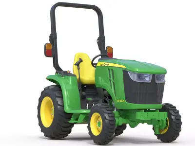 John Deere 3046R Compact Utility Tractor Low-poly 3D model
