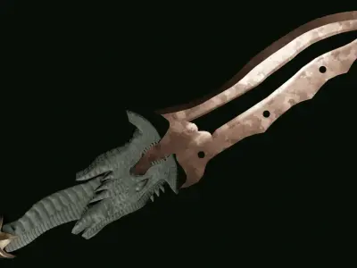 Fire-breathing Dragon dagger 3D model