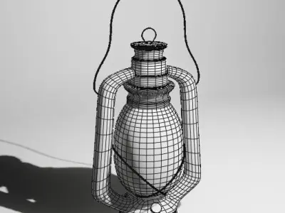 Lantern copper with candle inside 3D model