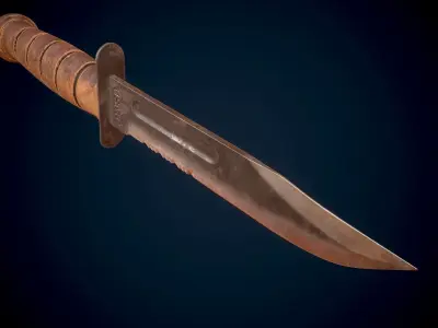 Ka-Bar Combat Knife - PBR - Low-poly 3D model
