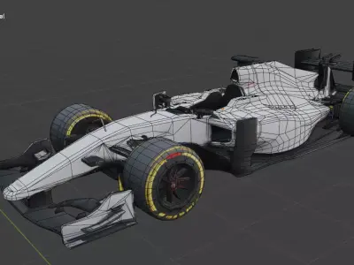Formula F1 Sport Car Low Poly Low-poly 3D model