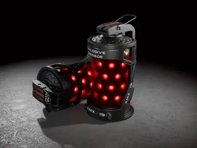 Futuristic hand grenade 3D model