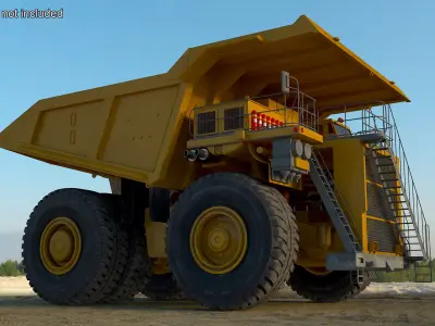Mining Dump Truck Rigged for Cinema 4D 3D model