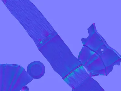 Stylized Pickaxe Low-poly 3D model
