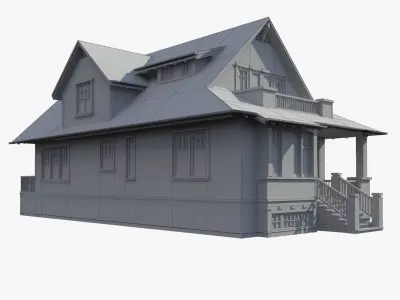Family House 3D model 7