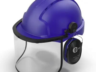 Safety Helmet 2 Blue 3D model