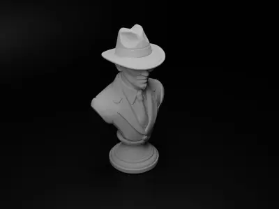 Spy Agent Bust Chess 3D print model purchase