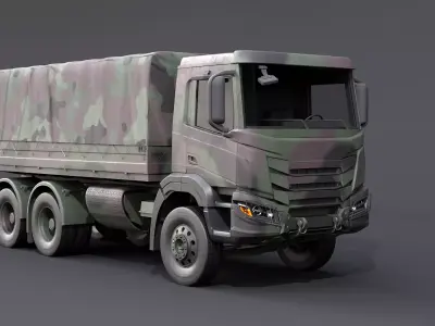 Generic 6x4 Military Camo Truck 3D model