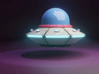 cartoon UFO 3D model