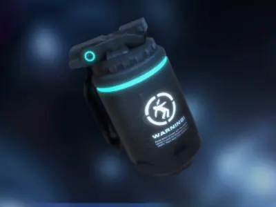 Plasma-Powered Hand Grenade Low-poly 3D model