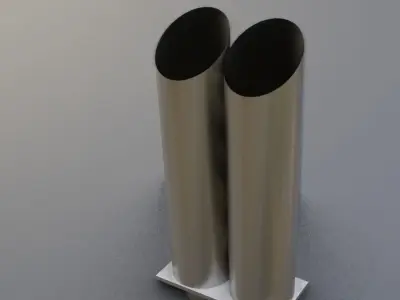 Mufflers metal pipe Low-poly 3D model