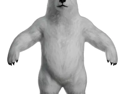 White polar Bear - 3D character 3D model