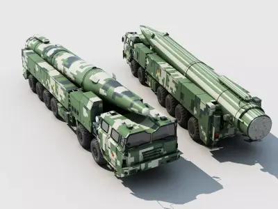 Chinese military ballistic missile weapons space weapon missiles 3D model