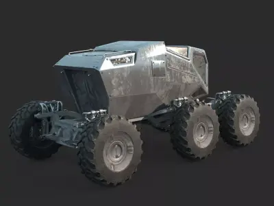 Future sci-fi multi-functional land vehicle for space use 3D model