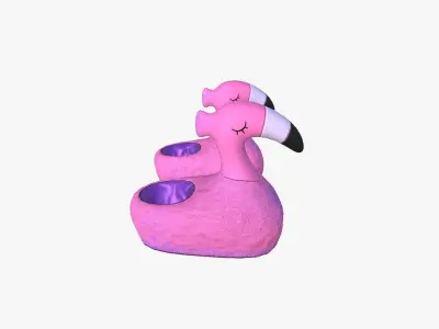 Slippers C07 Pink Blue Flamingo - Costume Character Design Low-poly 3D model