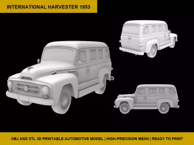 International Harvester 1953 Classic Car 3D print model