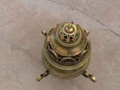 Antique Brass Pot 3D model