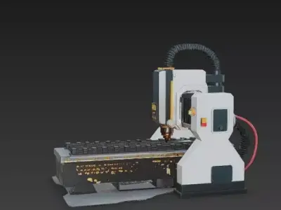CNC Vertical Machining Center 3D Model -Industrial Mill 3D model