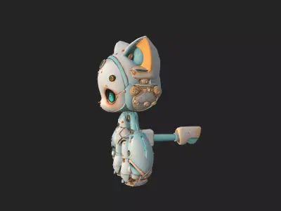 mechanical cat 3D Model 001 Free low-poly 3D model