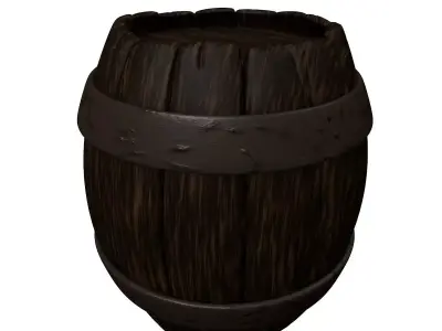 Barrel wooden Low-poly 3D model shop
