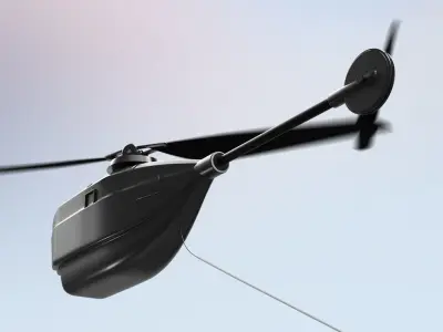 3D Render Black Hornet 2 PRS PD 100 Nano UAV Micro Drone  3D model