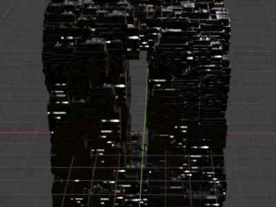 Sci fi night city building 6 Low-poly 3D model