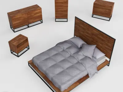 Logan Industrial Bedroom Collection by West Elm 3D model