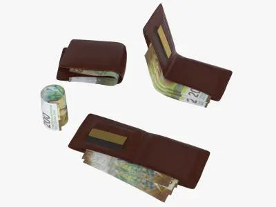 Switzerland Swiss 200 Francs Wallet Money Purse 3D model