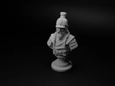 Feudal Japanese Soldier Bust Chess 3D print model