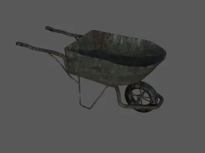 Aging coal trolley Low-poly 3D model