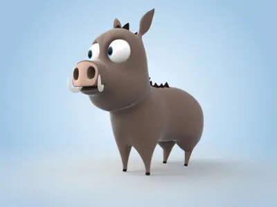 Cartoon Boar 3D model