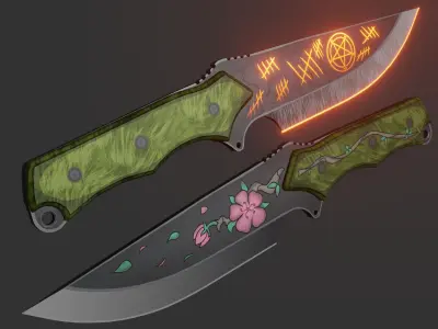 Stylized Knife Low-poly 3D model